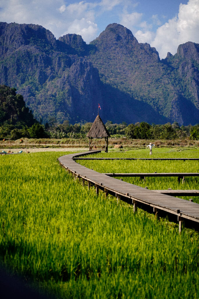 Aussicht im Vieng Tara Resort in Vang Vieng - Peaks & Bites Reiseblog